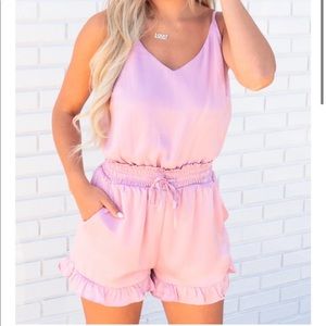 NWT Bella rose boutique pink blush romper